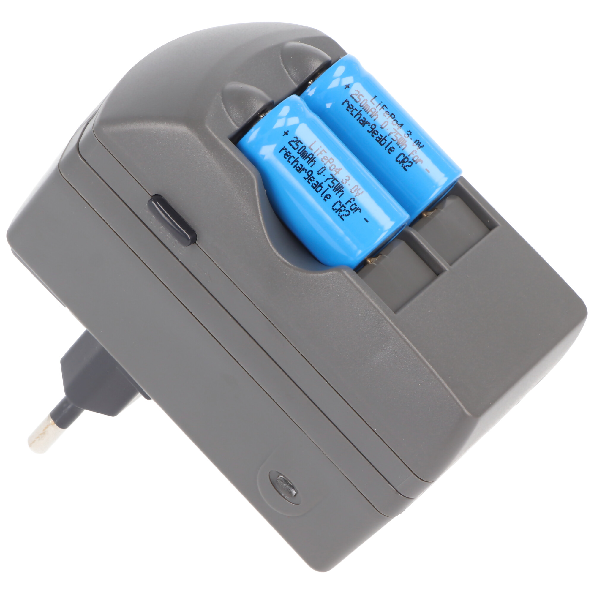 ACCUCELL CR2 Ladegerät Li-Ion, CR-2 Ladegerät inklusive 2x Li-Ion – Lithium-Ionen Akku, 250 mAh