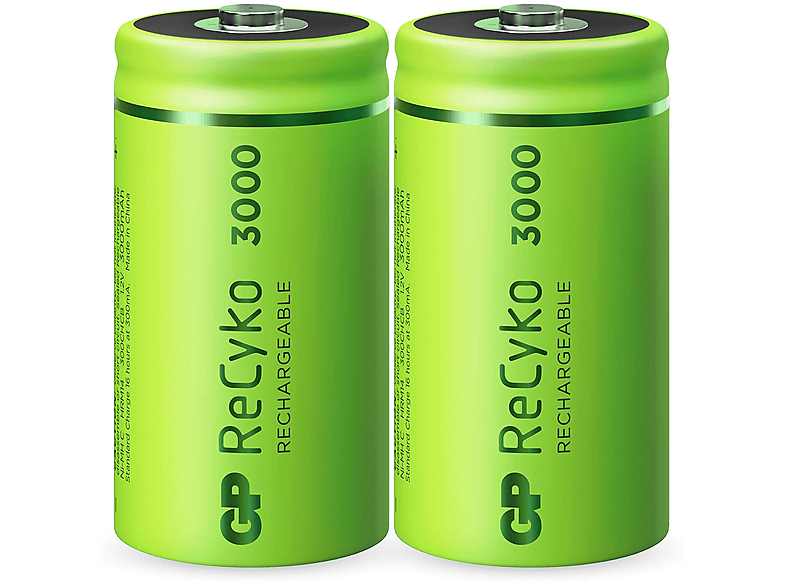 GP BATTERIES C Baby Akku NiMH 3000 mAh ReCyko 1,2V 2 Stück NiMH