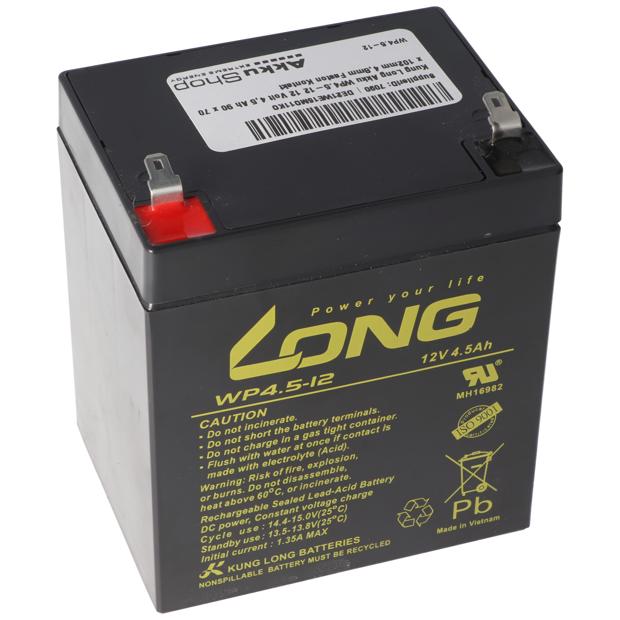 KUNG LONG Kung Long WP4.5-12 Kurşun Batarya/ Pil