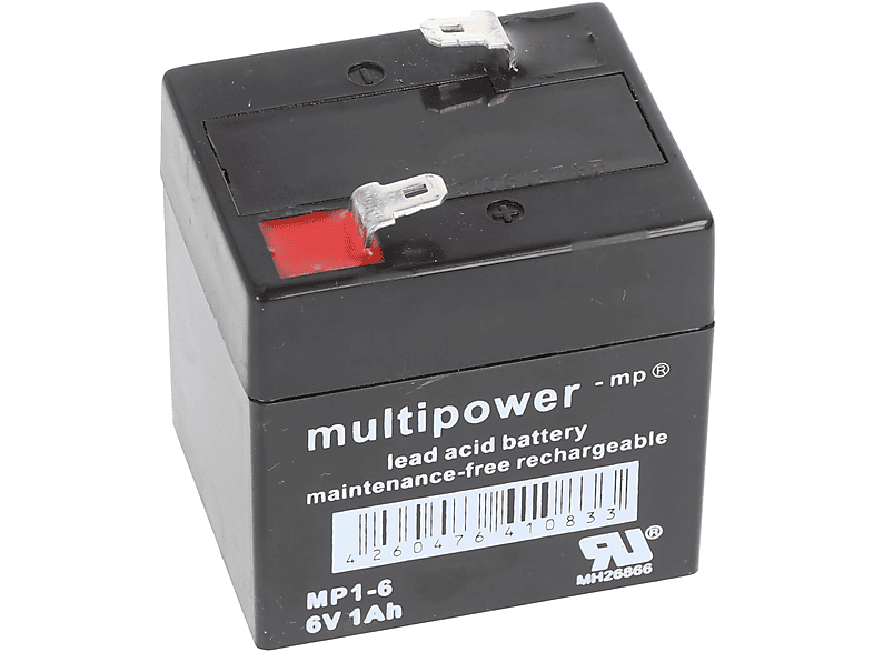 MULTIPOWER Multipower MP1-6 Akku PB Volt Blei, Anschluss Bleiakku, Blei Pb mAh 4,8m - 6 1000mAh, 1000