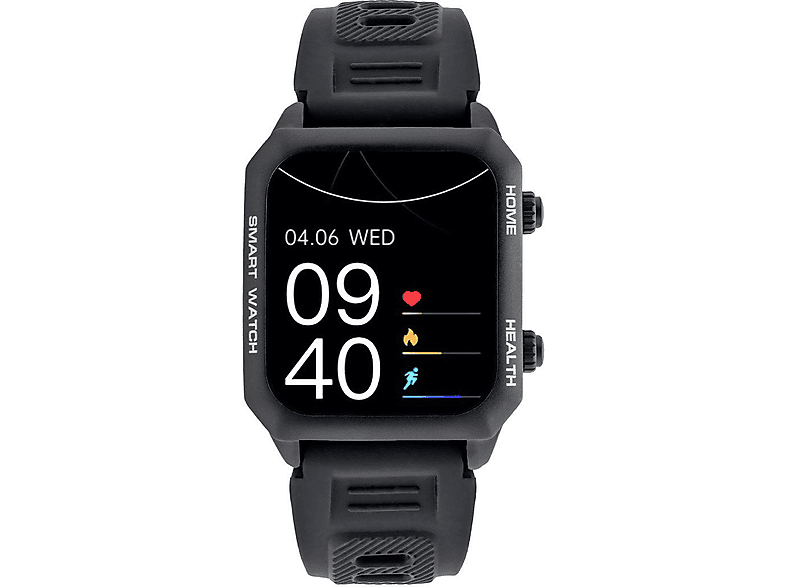 WATCHMARK Focus Schwarz Smartwatch Kunststoff Silizium, Schwarz