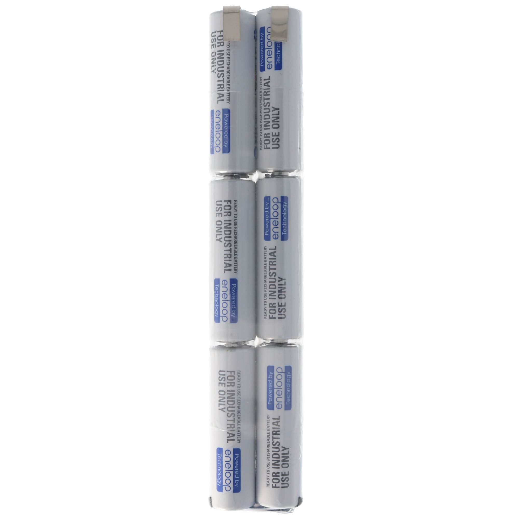 Mehrere silberne und graue wiederaufladbare Batterien sind zusammen verpackt.