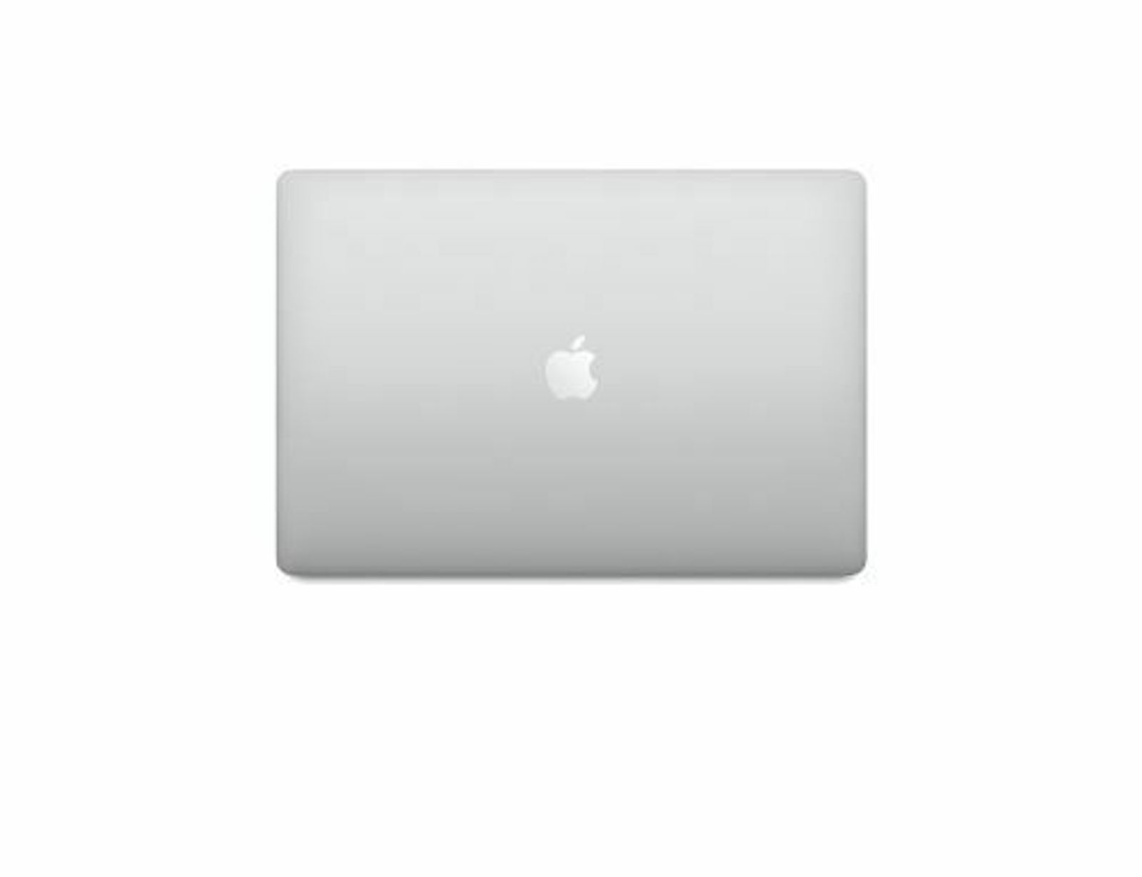 Laptop plateado, cerrado, logotipo de Apple centrado en la tapa.