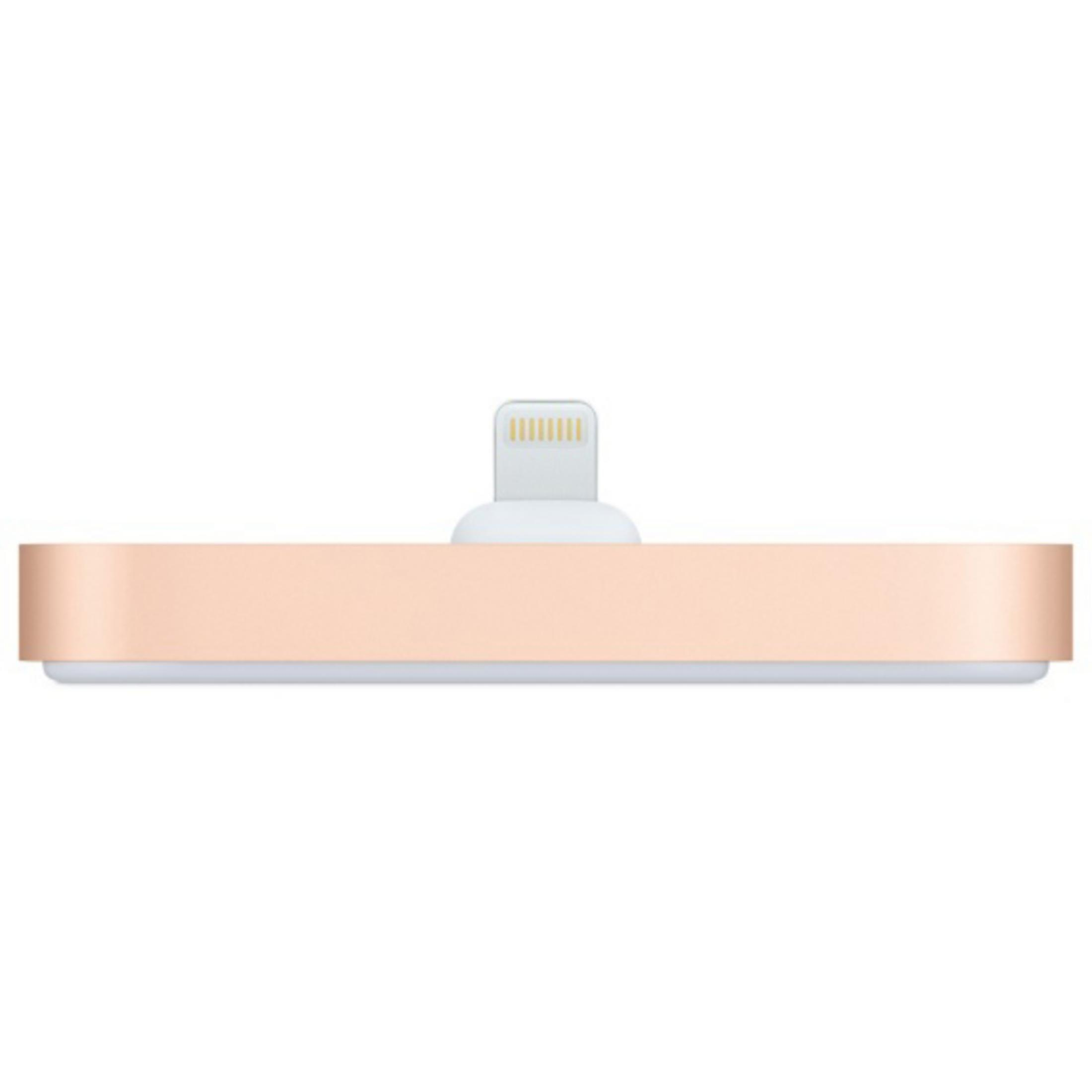 Lightning-zu-USB-Adapter in Gold. Es hat einen weißen Anschluss.