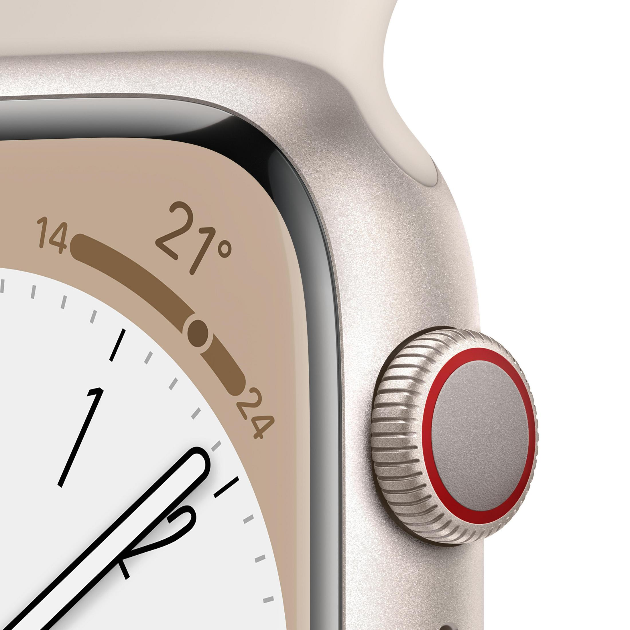 Close-up van smartwatch scherm met tijd en temperatuur.