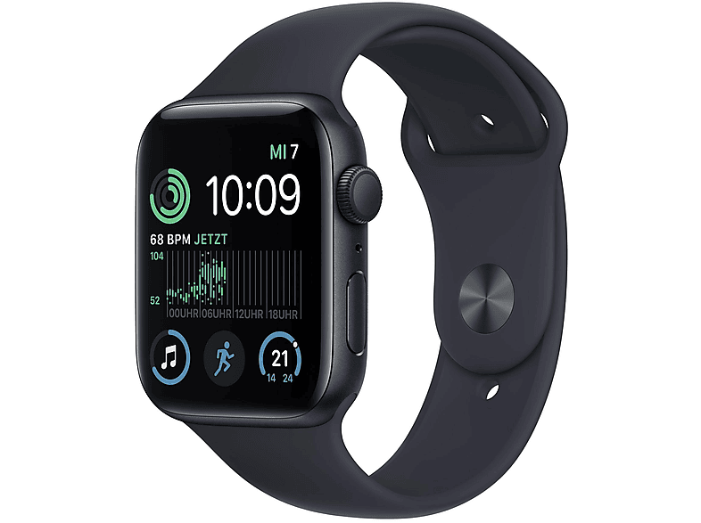 APPLE SE GPS Fluorelastomer, W MIDN 220 44 Aluminium MIDN Smartwatch ALU SPORT 140 mm, - REG Mitternacht