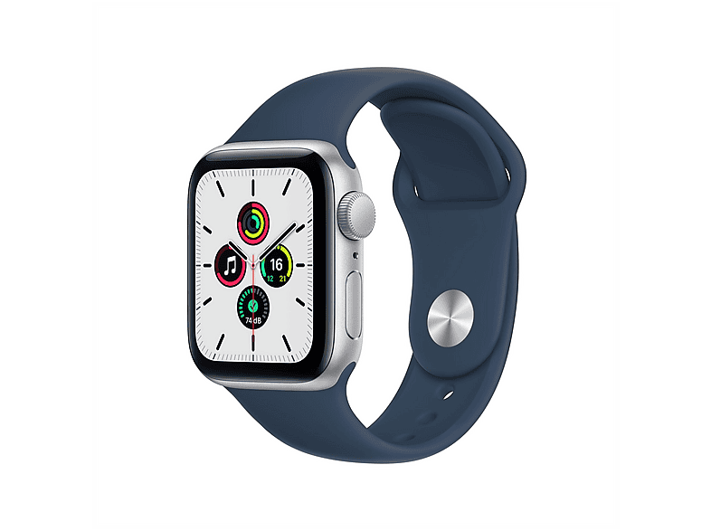 APPLE SE GPS 40 MM SIL ABYSSBLUE SPORTREG Smartwatch Aluminium Fluorelastomer, 130 - 200 mm, Armband: Abyssblau, Gehäuse: Silber
