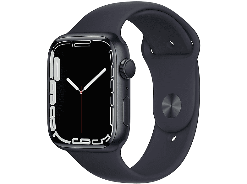 APPLE S7 GPS 45 MIDNIGHT ALU MIDNIGHT SPO Smartwatch Aluminium Fluorelastomer, 140 - 220 mm, Armband: Mitternacht, Gehäuse: Mitternacht