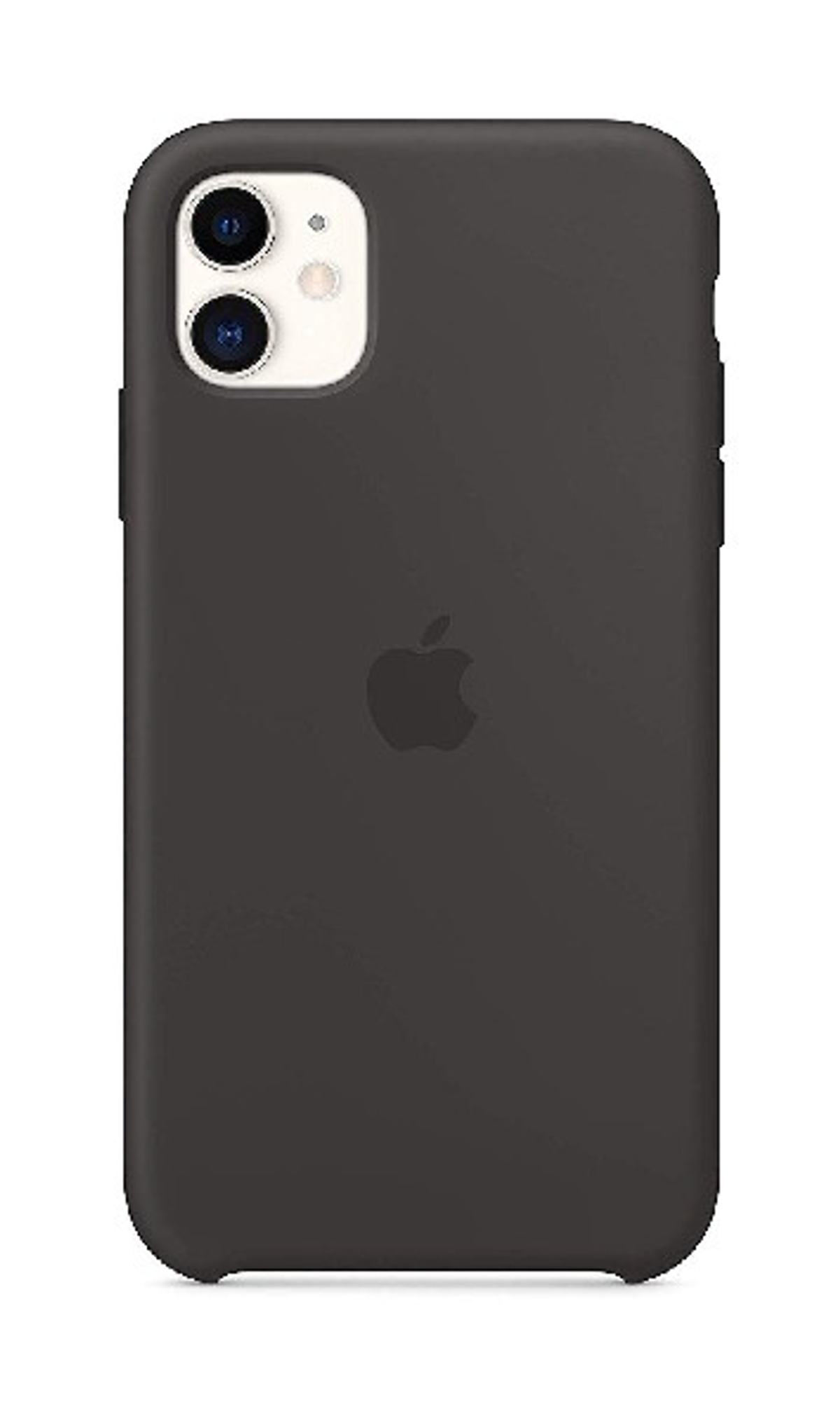Black phone case with an Apple logo.