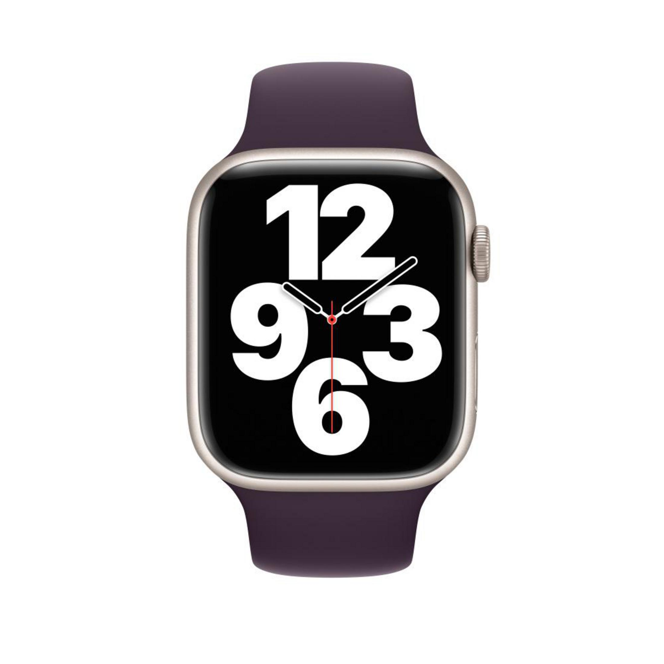 An Apple Watch showing running stats. The screen shows time and pace data.