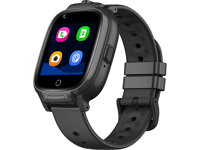 GARETT ELECTRONICS Smartwatch Kids Twin 4G Schwarz Smartwatch Kunststoff + Metall Gummi, Schawrz