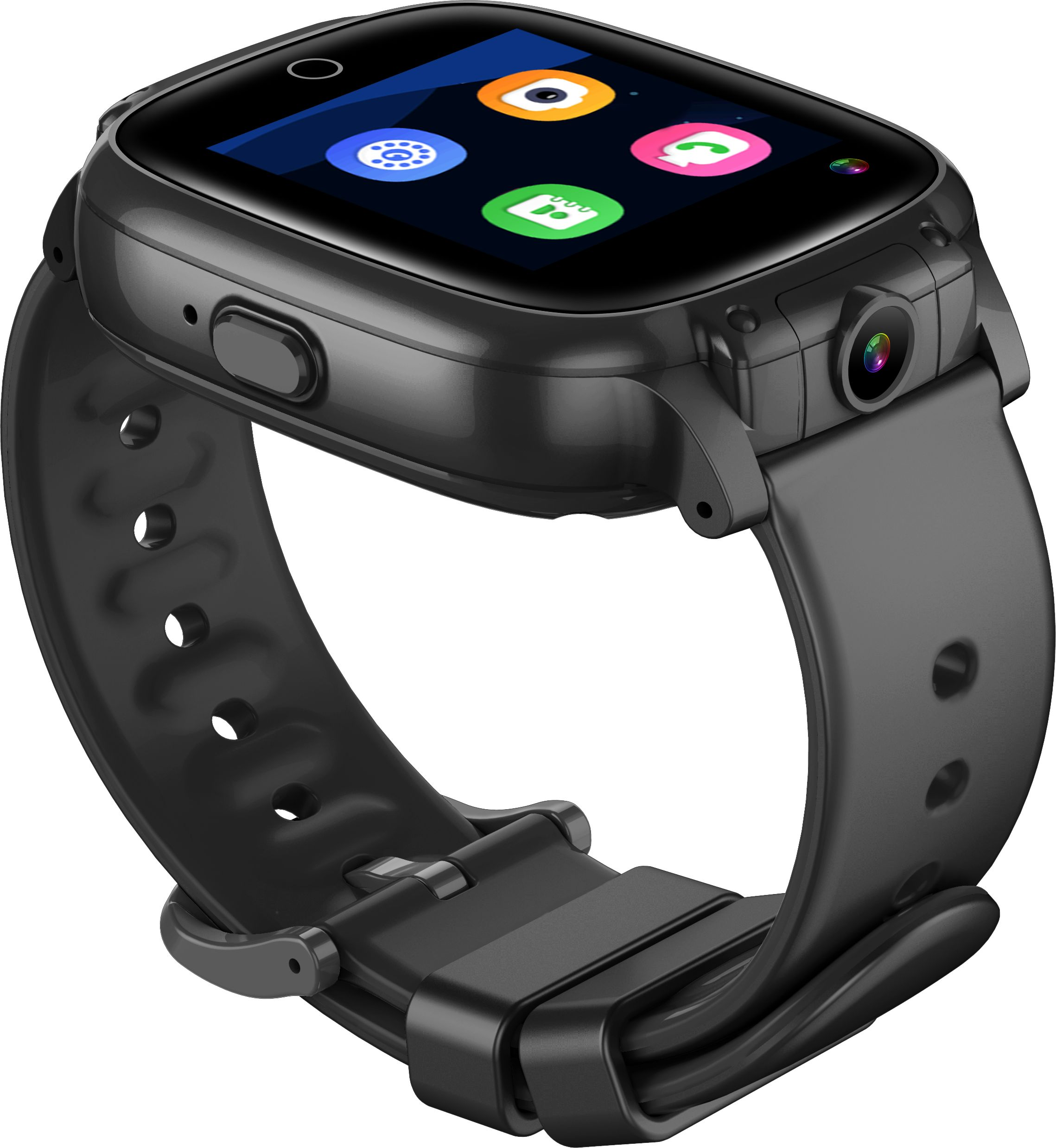 Gummi, Schwarz Twin Kids 4G ELECTRONICS Smartwatch Schawrz + Kunststoff GARETT Smartwatch Metall