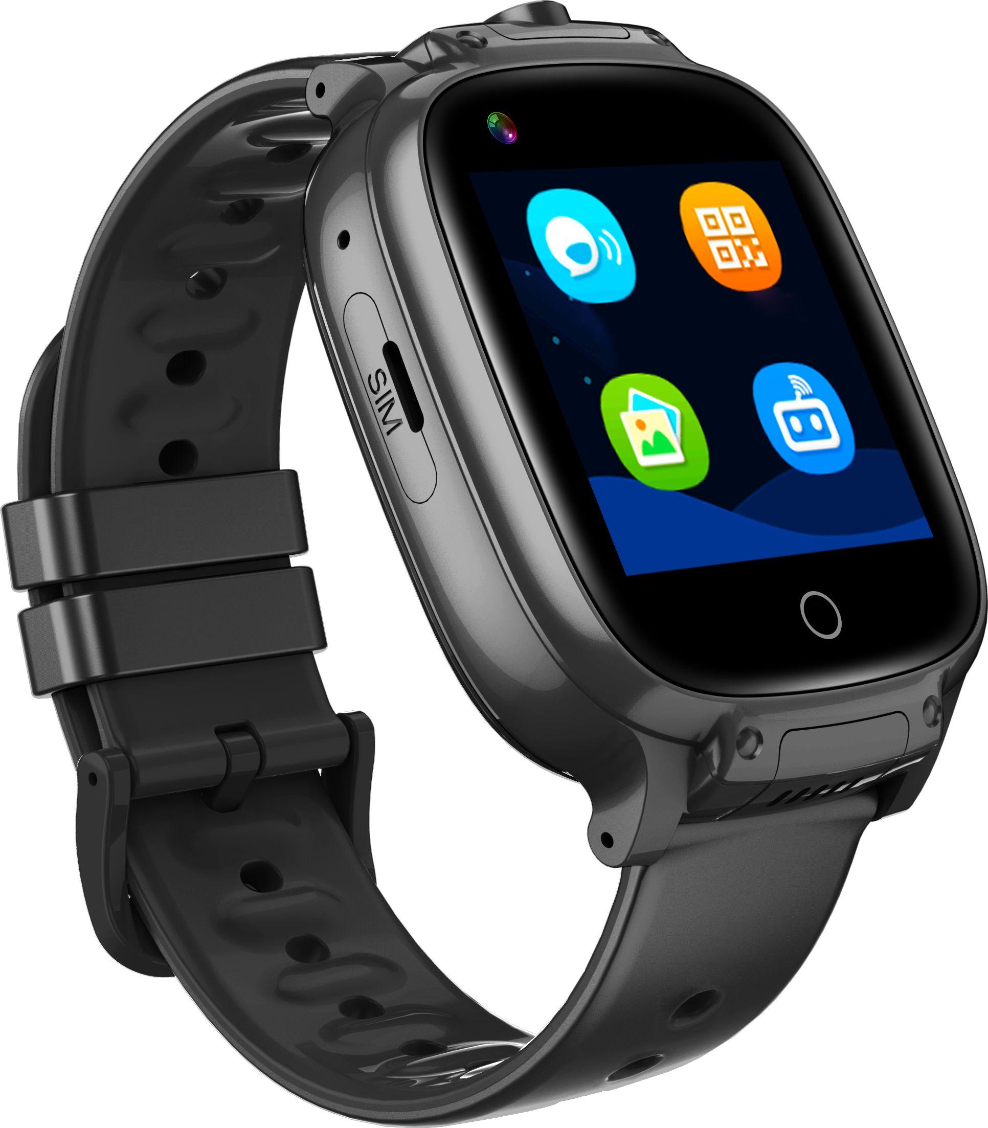 Gummi, Schwarz Twin Kids 4G ELECTRONICS Smartwatch Schawrz + Kunststoff GARETT Smartwatch Metall