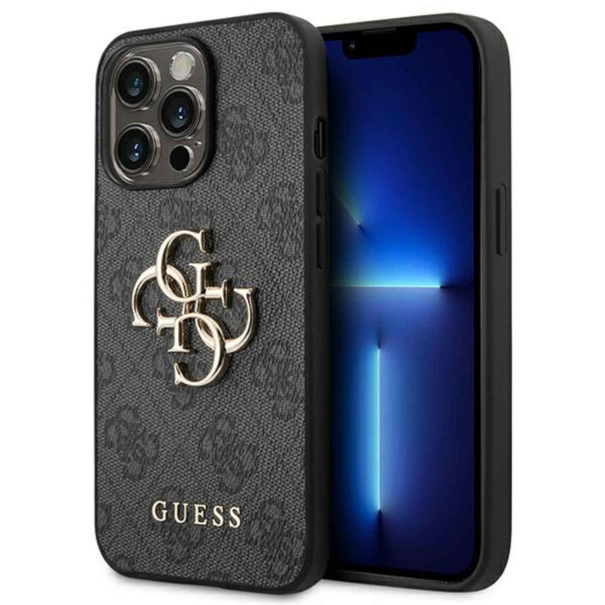 GUESS Logo Multicolor Cover, 14 Hülle, Apple, Design Max, iPhone Pro Full Metal Big Collection