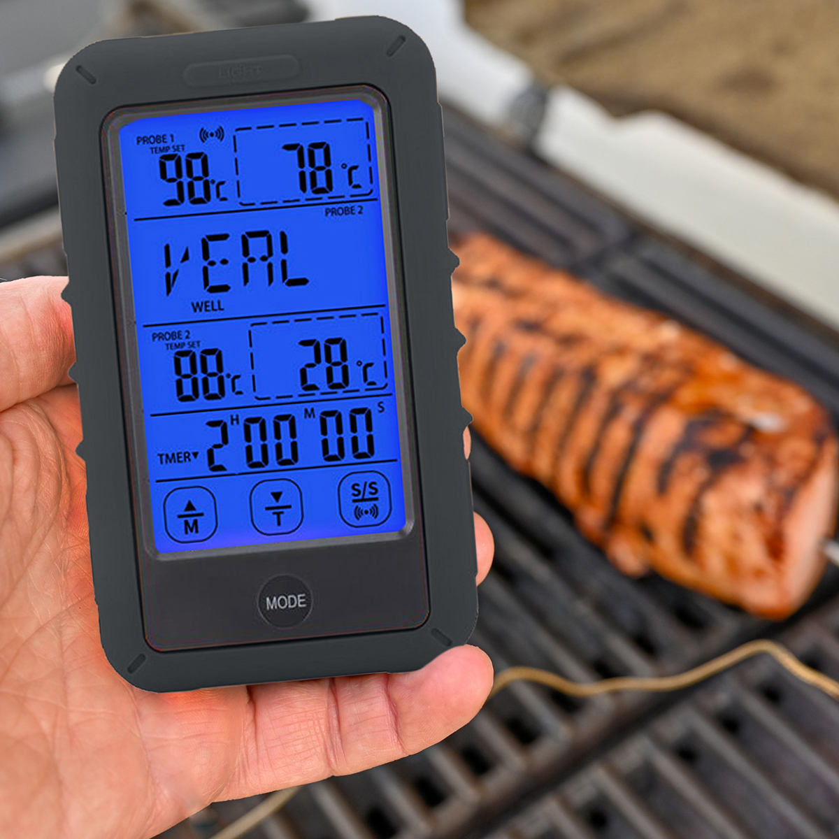 SEECODE Funk-Küchen-Thermometer Anthrazit Grillthermometer