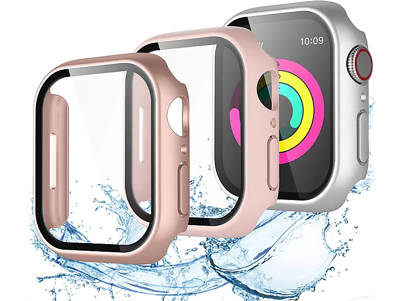 DIIDA Allround-Displayschutzhülle, 41mm, Packung für Apple Watch Series 1/2/3/4/5/6/7, Smartwatch Schutzfolien, Apple, 41mm, Rotgold