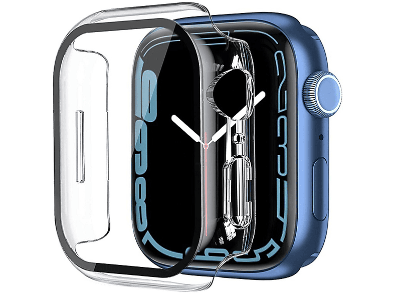 DIIDA Schutzhülle Mit gehärteter Folie, für Apple Watch Series1-7 41mm Zubehör, Smartwatch Schutzfolien, Apple, 41mm, durchsichtig