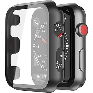 KINSI Packung für Apple Watch Series 1/2/3/4/5/6/7, Allround-Displayschutzhülle, 38mm, Smartwatch Schutzfolien, Apple, 38mm, schwarz