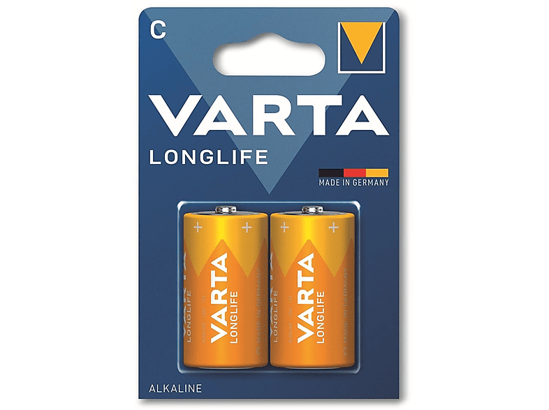 VARTA Longlife Baby C Batterie 4114 LR14 (2er Blister) Mando Distancia Batterie, AlMn, 1.5 Volt, 7.6 Ah