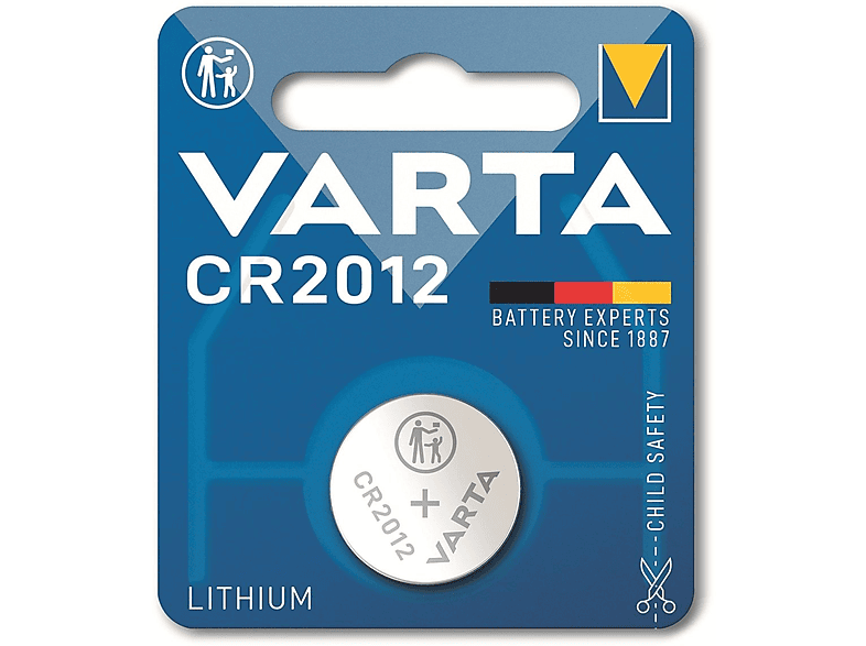 VARTA Electronics CR2012 Lithium Knopfzelle 3V (1er Blister) Li-MnO2 Knopfzelle, Li-MnO2, 3 Volt, 0.09 Ah