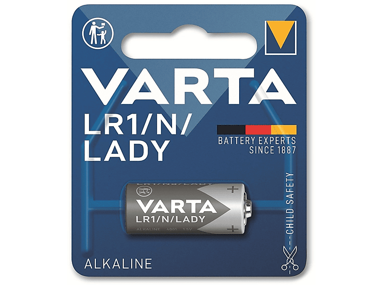 VARTA Electronics Lady LR1 4001 Fotobatterie, AlMn, 1.5 Distancia (1er Blister) N 1,5V Fotobatterie Mando Ah Volt, 0.85