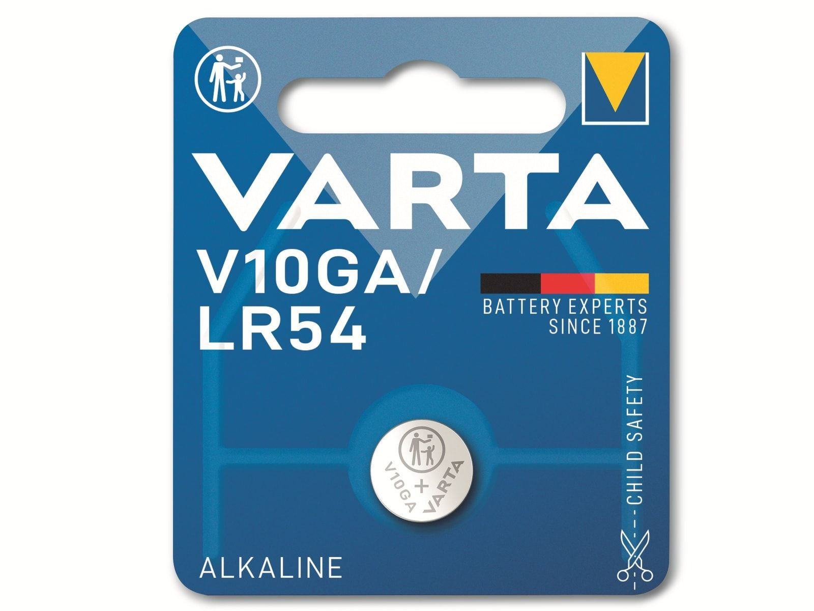 VARTA 1.5 0.05 Ah V10GA LR54 (1er Fotobatterie Fotobatterie, Blister) Electronics Mando Volt, Distancia AlMn, 1,5V