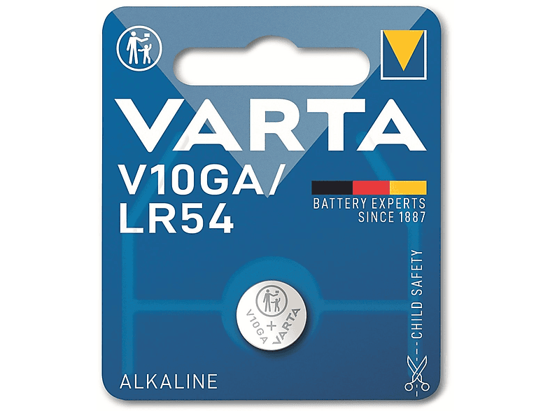 Mando Electronics Fotobatterie, Distancia 1,5V V10GA 0.05 Fotobatterie LR54 1.5 Ah Blister) VARTA Volt, AlMn, (1er