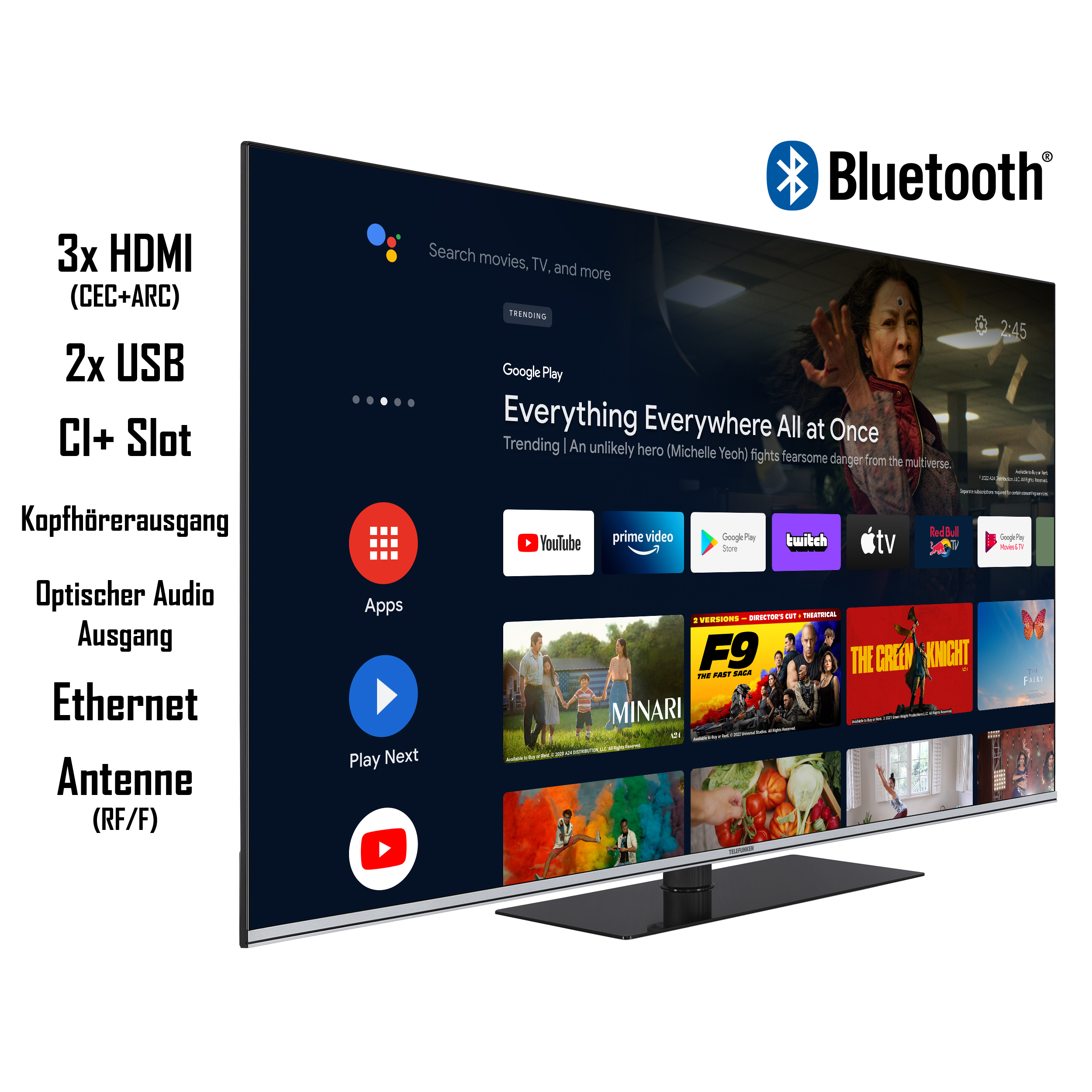 TELEFUNKEN QU65AN900M QLED TV (Flat, 65 / 164 4K, Zoll SMART cm, TV) UHD