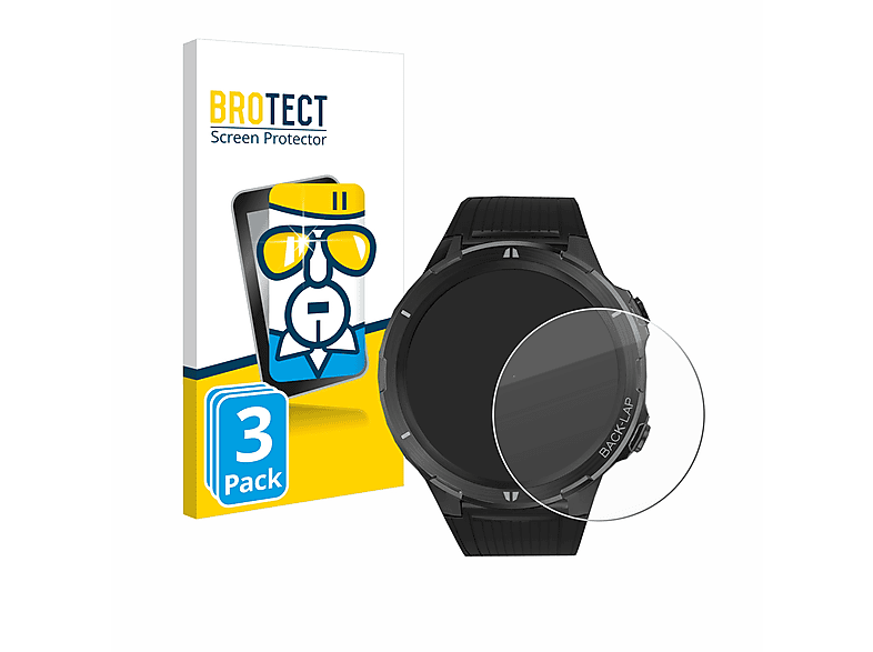 BROTECT 3x 9H klares Schutzglas(für Blackview BV-SW02) | Smartwatch Schutzfolien & Gläser
