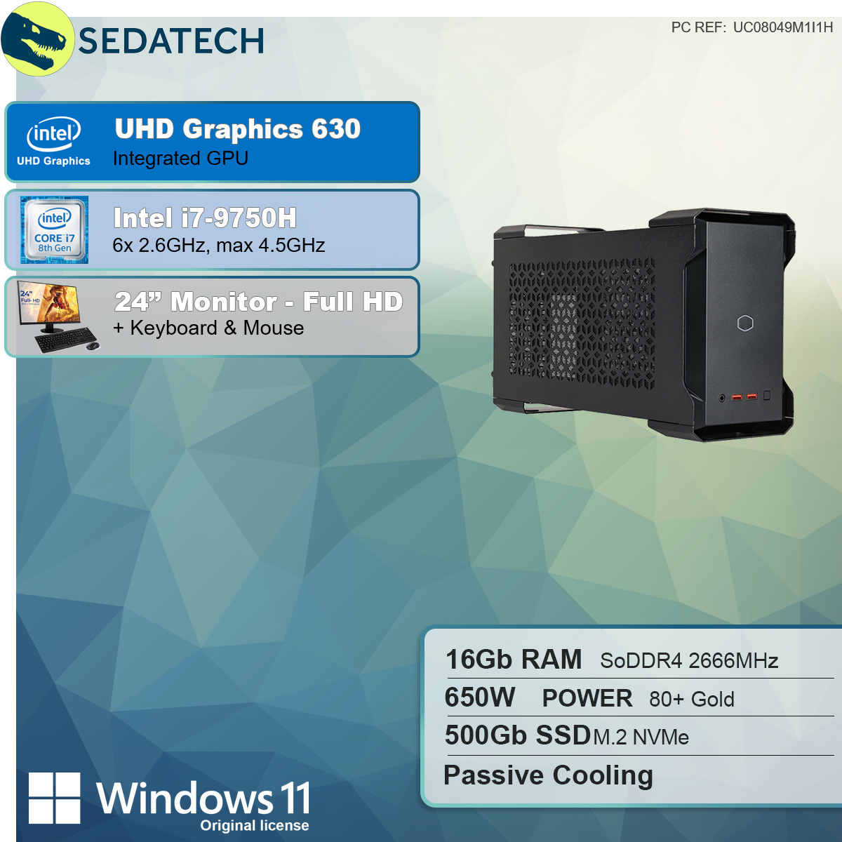 Graphics mit i7-9750H, 630 Intel Intel i7-9750H 16 SSD, GB SEDATECH 500 GB PC-desktop Prozessor, RAM, Intel UHD