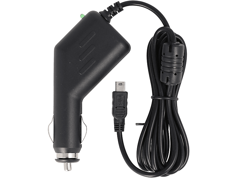 ACCUCELL KFZ-Ladekabel Mini-USB mit TMC-Antenne, 2A Ladestr Kfz-Ladegerät Universal, Schwarz