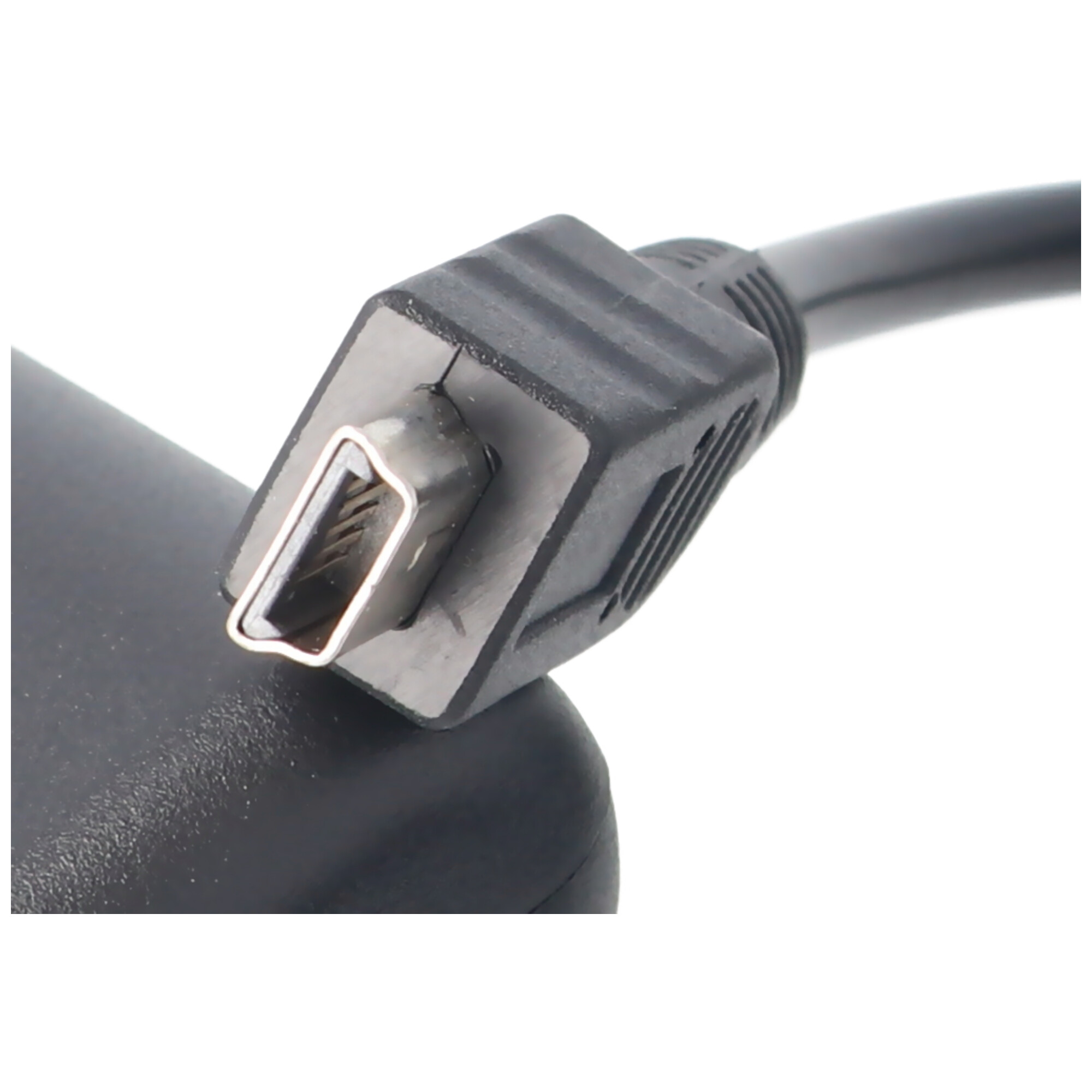 ACCUCELL KFZ-Ladekabel Mini-USB mit TMC-Antenne, Kfz-Ladegerät 2A Ladestrom Universal, Schwarz