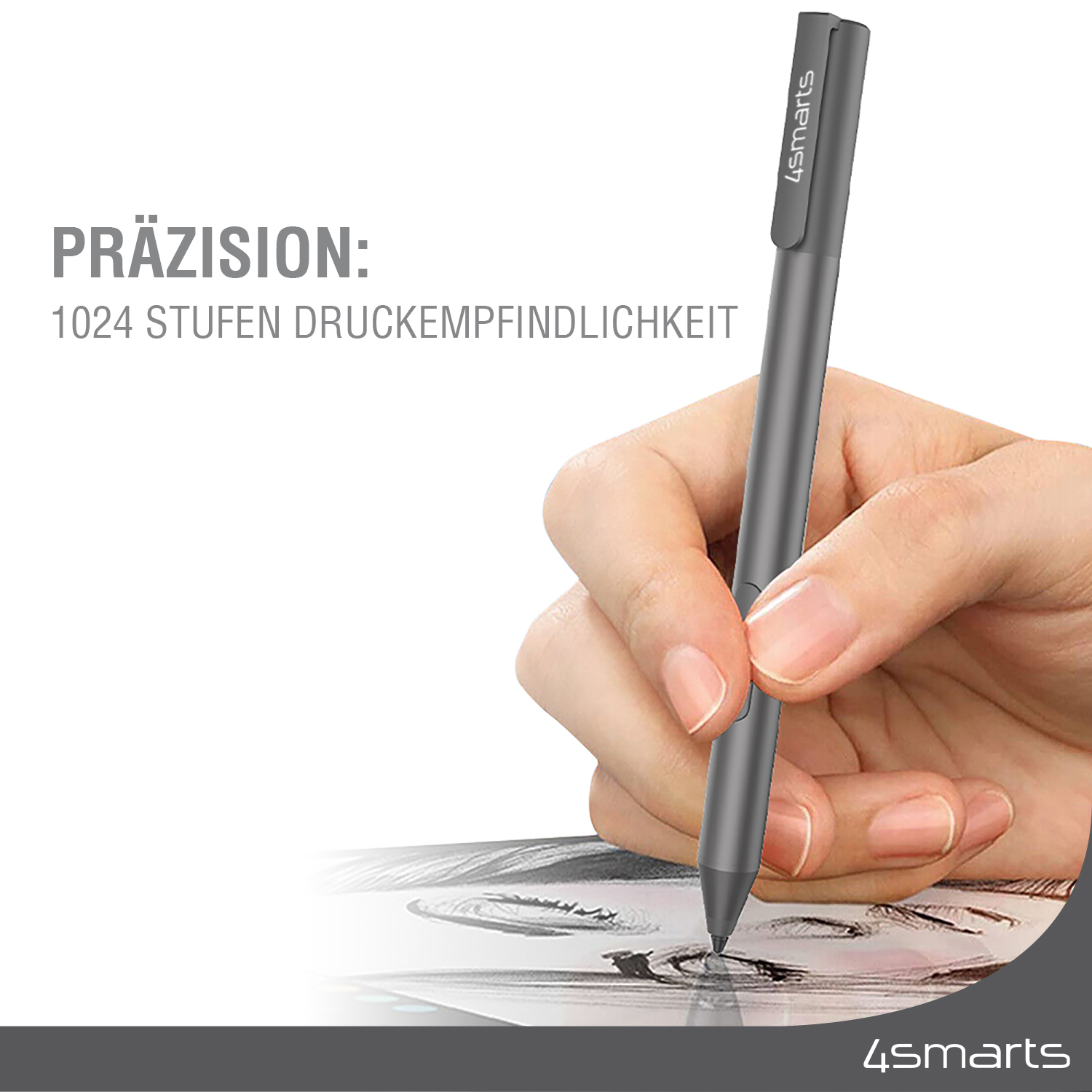 4SMARTS Pencil Eingabestift Aktiver MPP Grau
