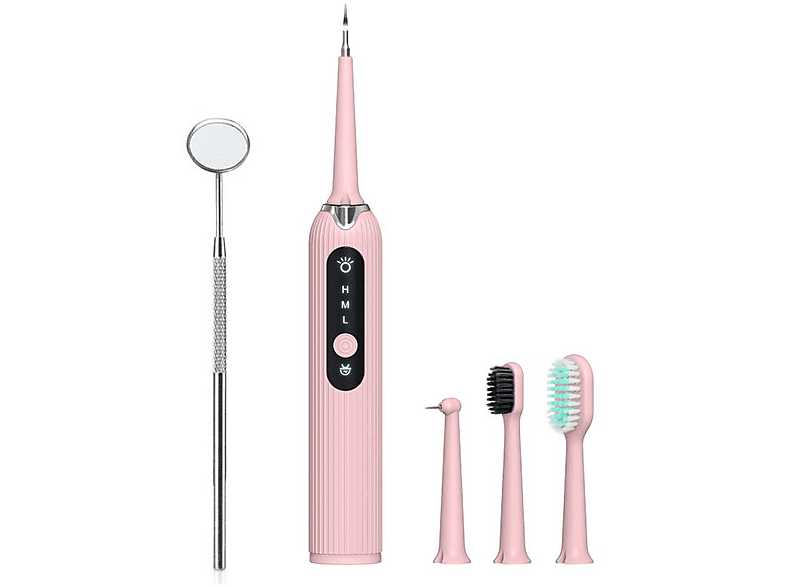INF Zahnreinigungsset elektrisch 8-teilig Pink Elektrischer Zahnreiniger Rosa