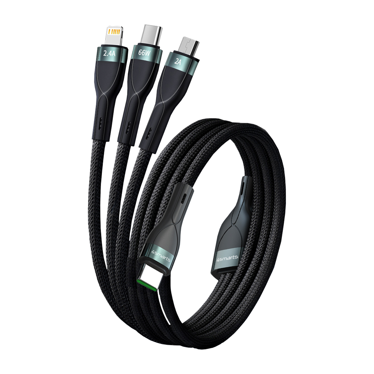 4SMARTS PremiumCord Multi, Sync-und Ladekabel, Mehrfarbig 150 cm