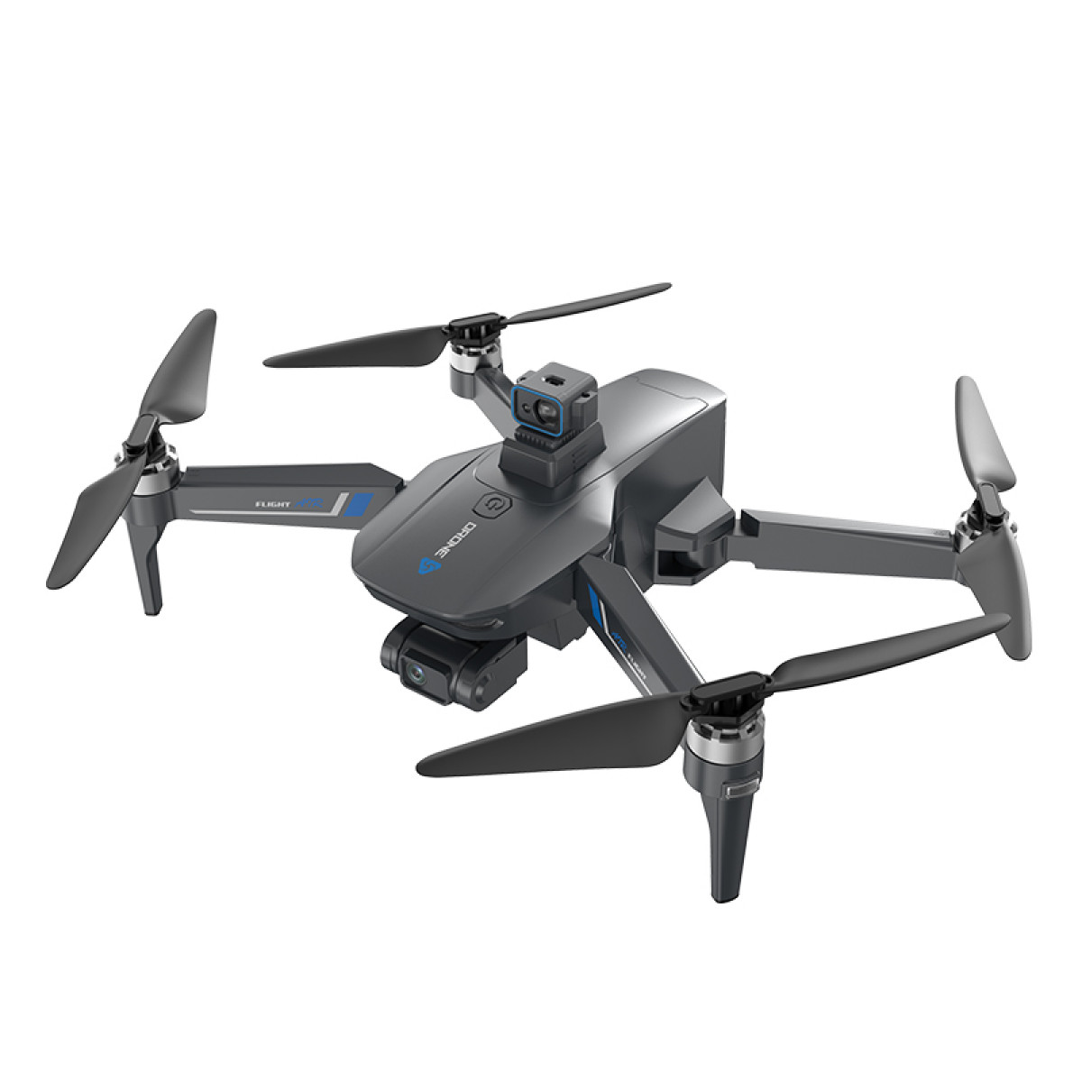 INF 4K-Drohne mit faltbarem Design, Doppelkamera, Hindernisvermeidung Drohne, Schwarz