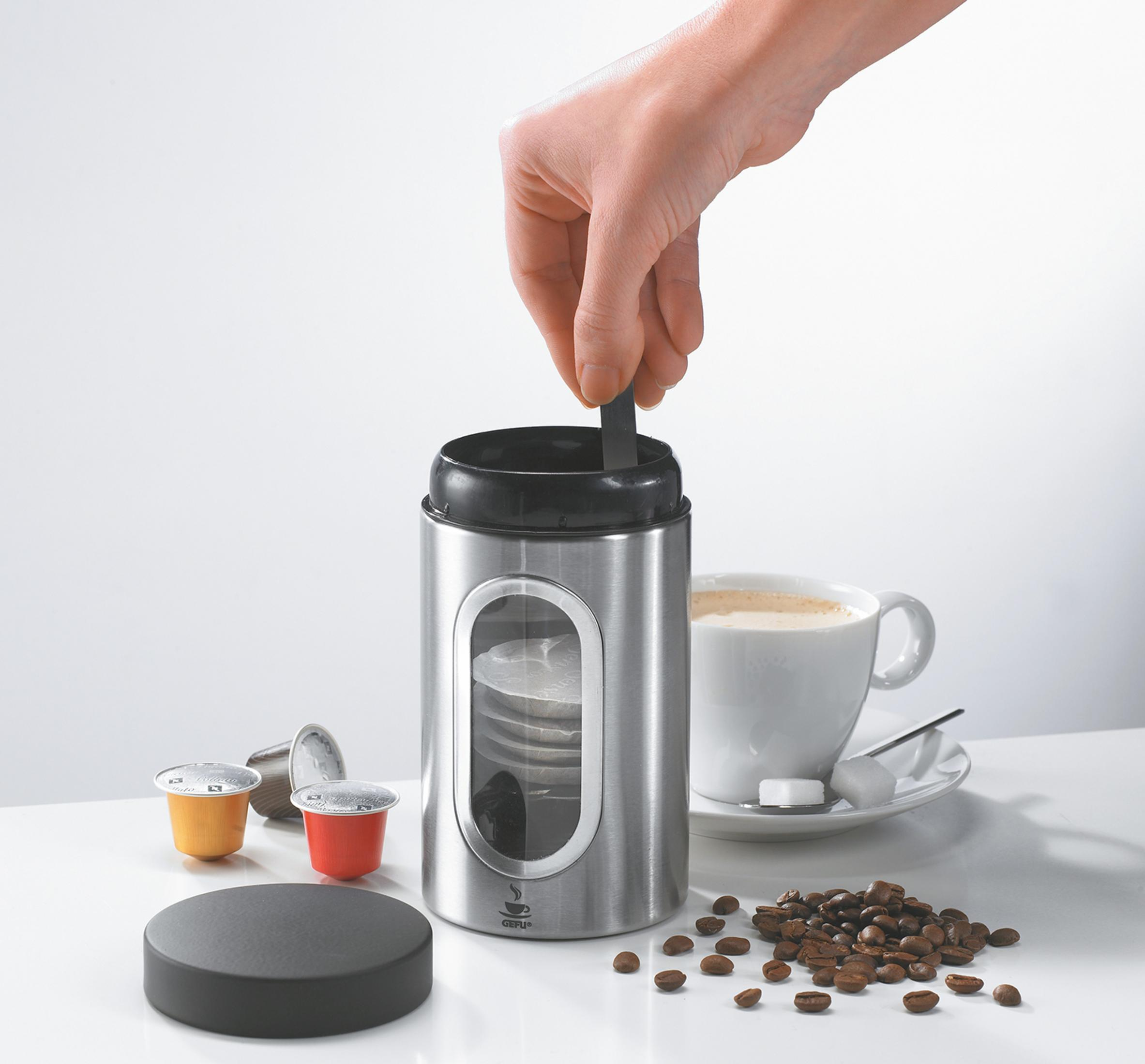 PIERO 250G Edelstahl Kaffeedose KAFFEEDOSE gebürstet/Schwarz GEFU 16350