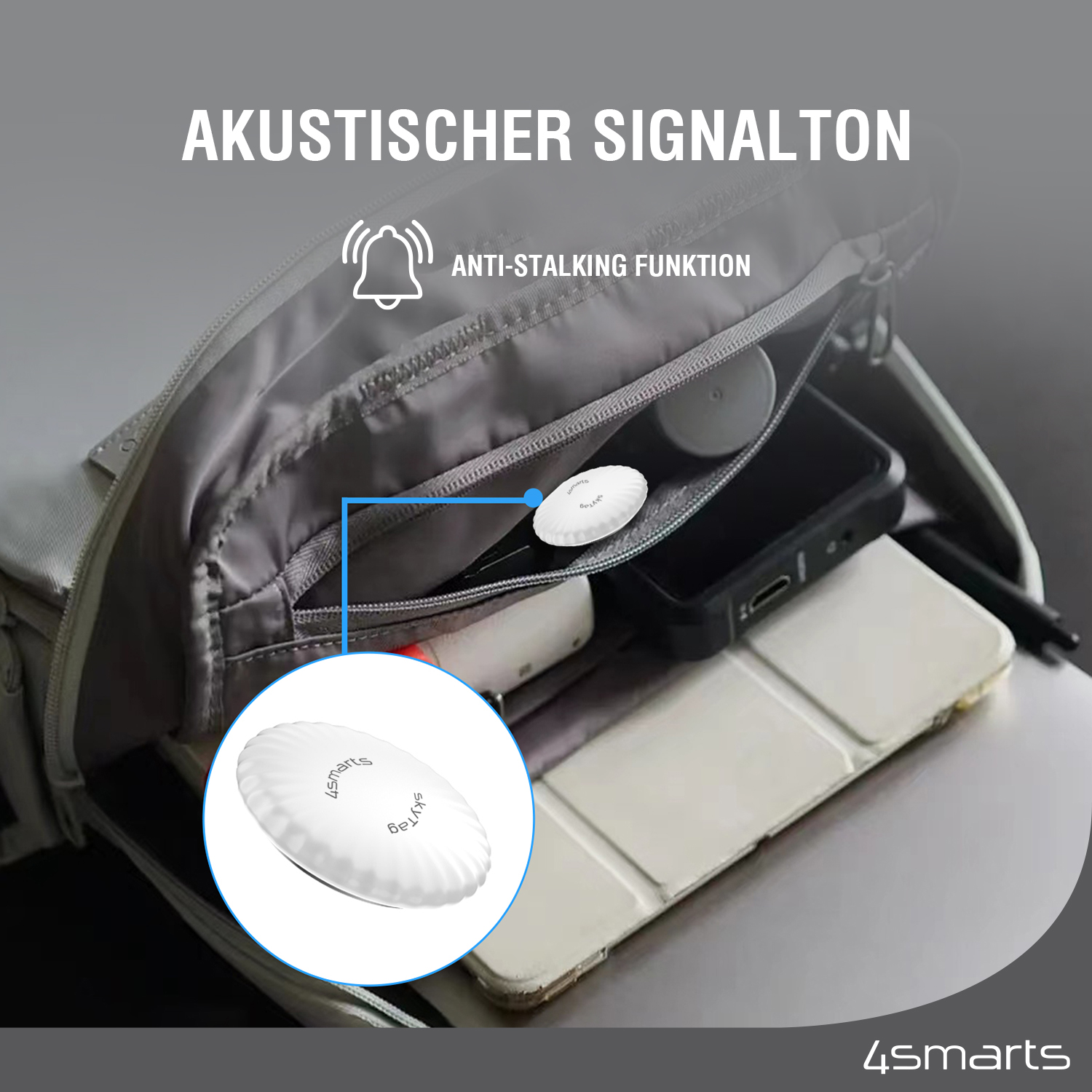 4SMARTS SkyTag Tracker, Slim Mehrfarbig Bluetooth Set 4er