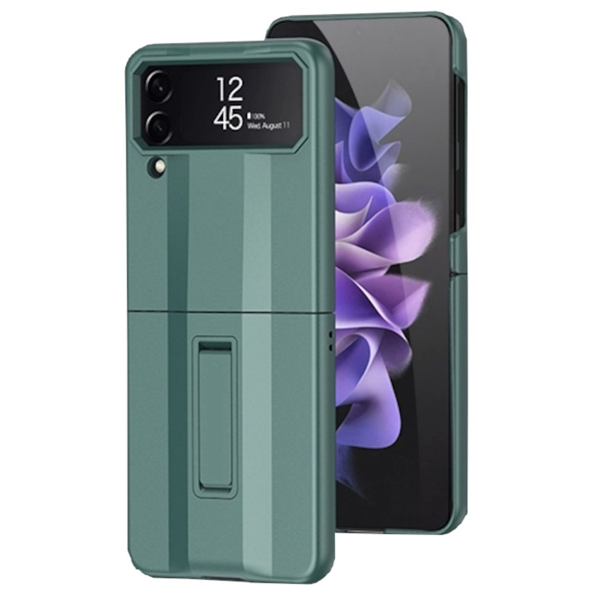 WIGENTO Samsung, Galaxy Backcover, Flip4 Kunststoff Grün Z All-Inclusive Hülle, 5G,