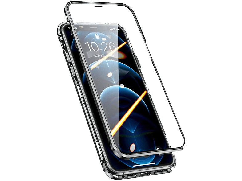WIGENTO 360 Grad Magnet Glas Schutz Hülle, Full Cover, Apple, iPhone 13 Pro Max, Schwarz | Fullcover