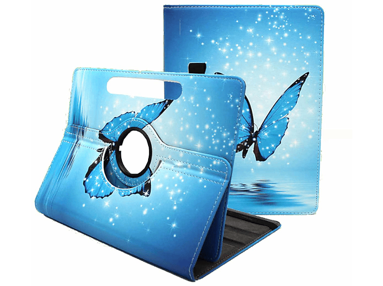 / Kunstleder, Kunst Motiv Muster Grad Silikon Tasche für aufstellbare Leder WIGENTO Xiaomi Tablethülle 360 Kunststoff Rotation / Cover Blau Full Druck mit