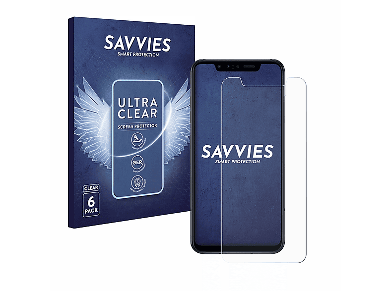 SAVVIES 6x klare Schutzfolie(für LG G8s ThinQ)