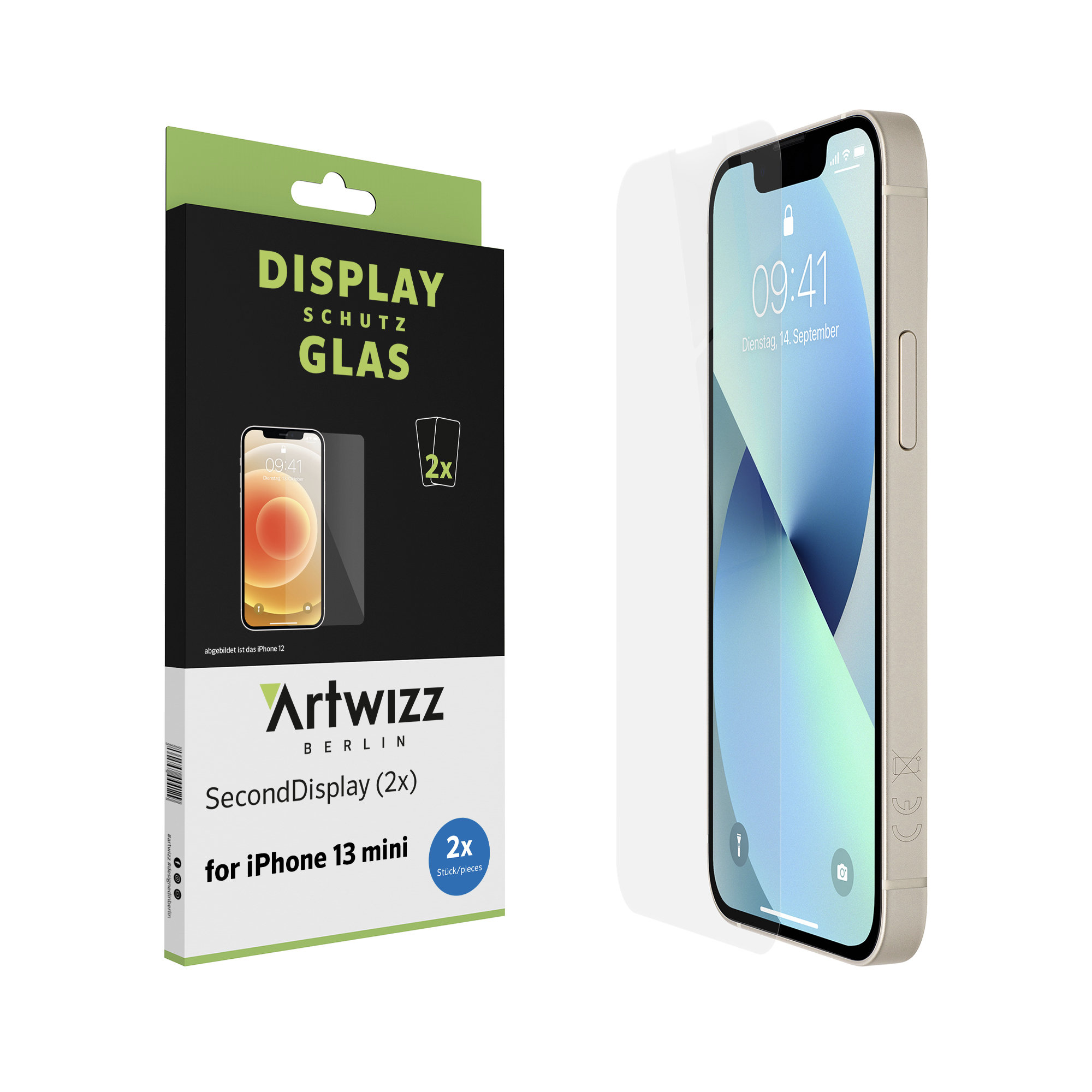 ARTWIZZ SecondDisplay (2er Pack) 13 (5.4\')) mini iPhone Displayschutz(für Apple