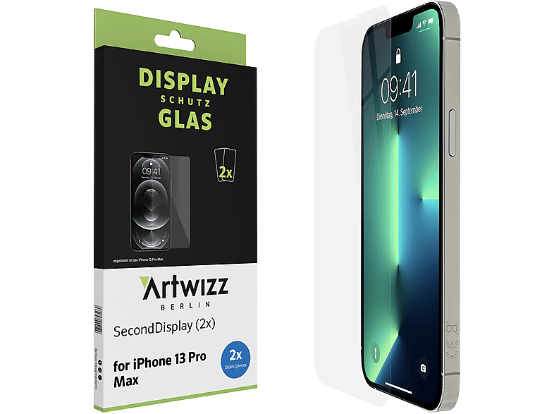 ARTWIZZ SecondDisplay (2er Pack) 14 (6.7\')) Displayschutz(für Max Pro Apple iPhone 13 Plus, iPhone
