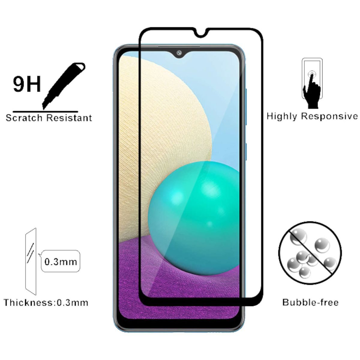 WIGENTO H9 2x Full Samsung Galaxy Schutzglas(für Glas 5G) Folie Panzer A23 Hart