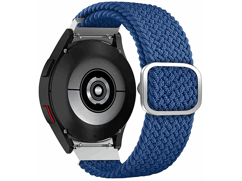 WIGENTO Nylon Design Sport Band, Ersatzarmband, Samsung, Galaxy Watch 6 / 5 / 4 40 44 mm / Watch 5 Pro 45mm / Watch 6 / 4 Classic 43 47 mm / 42 46 mm, Blau