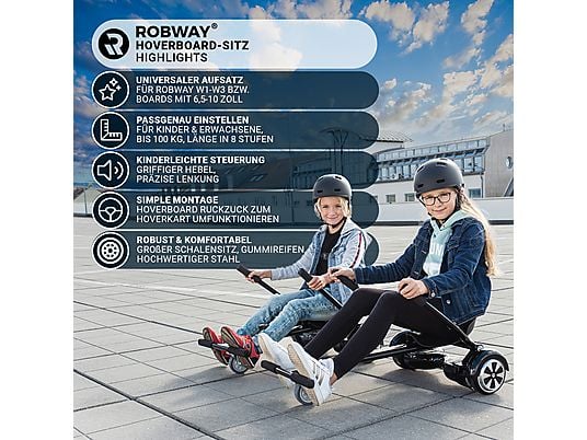 ROBWAY  Hoverboard-Sitz | W1 - Hoverboard Zubehör, Schwarz