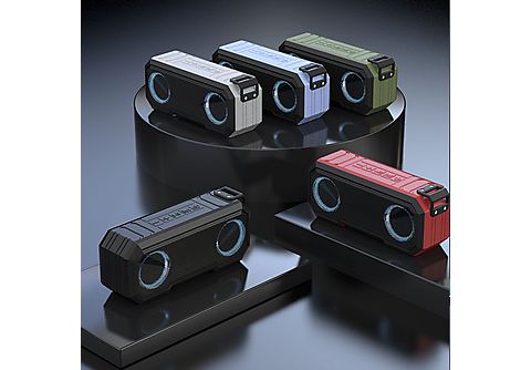 KINSI Soundboxen,TWS,Bluetooth 5.0,Doppelhorn,3000mAh Bluetooth-Lautsprecher  Bluetooth-Lautsprecher, silbergrau | MediaMarkt