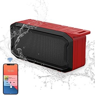 KINSI X2 Bluetooth-Lautsprecher, rot, Wasserfest