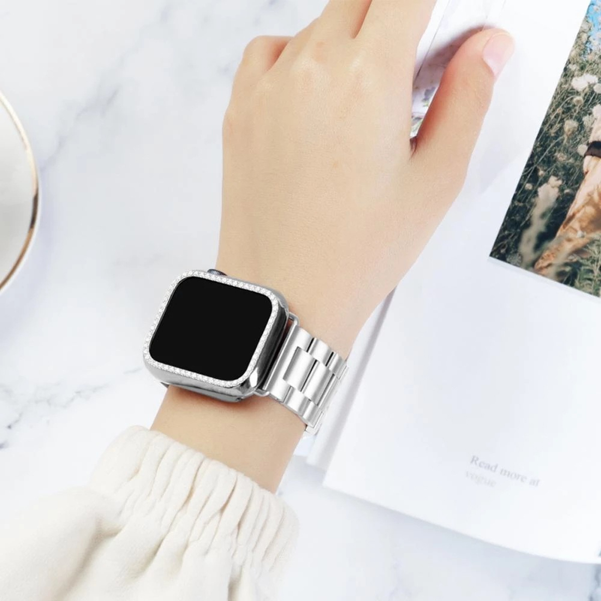 DIIDA Smartwatch-Schutzhülle, kratzfest, vollständig 1-7, Apple, Schutzfolie, 45mm, Watch geschützt, Silber für 45mm, Apple